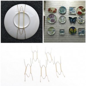 5x Plate Wire Hanging White Hanger Flexible With Spring Wall Display Art Decor.,   162917364160
